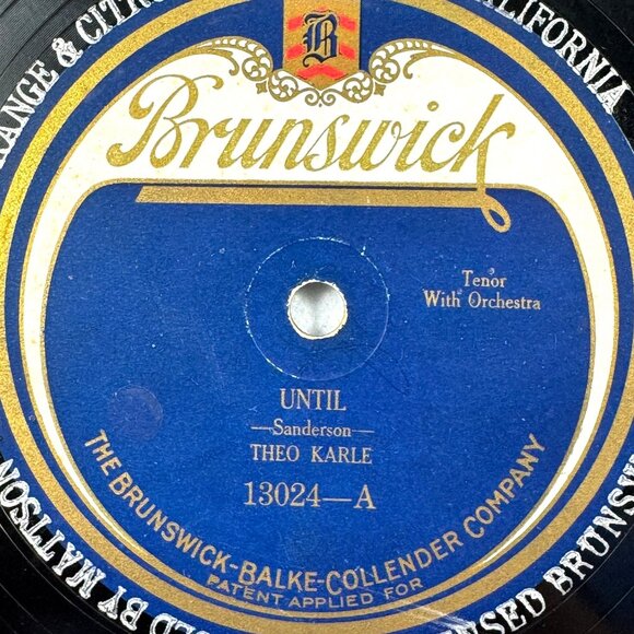 Theo Karle Until / Dream 10in Shellac 78 RPM Brunswick 13024 Vintage Record - Picture 2 of 4
